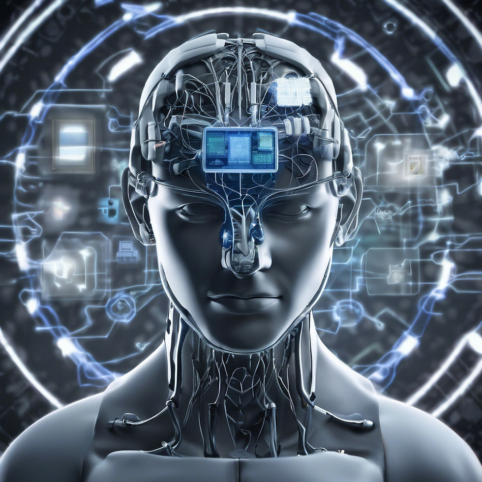 A futuristic depiction of Brain-Computer Interfaces showcases their potential to enhance cognitive abilities, allowing direct brain interaction with external systems for improved focus and memory.