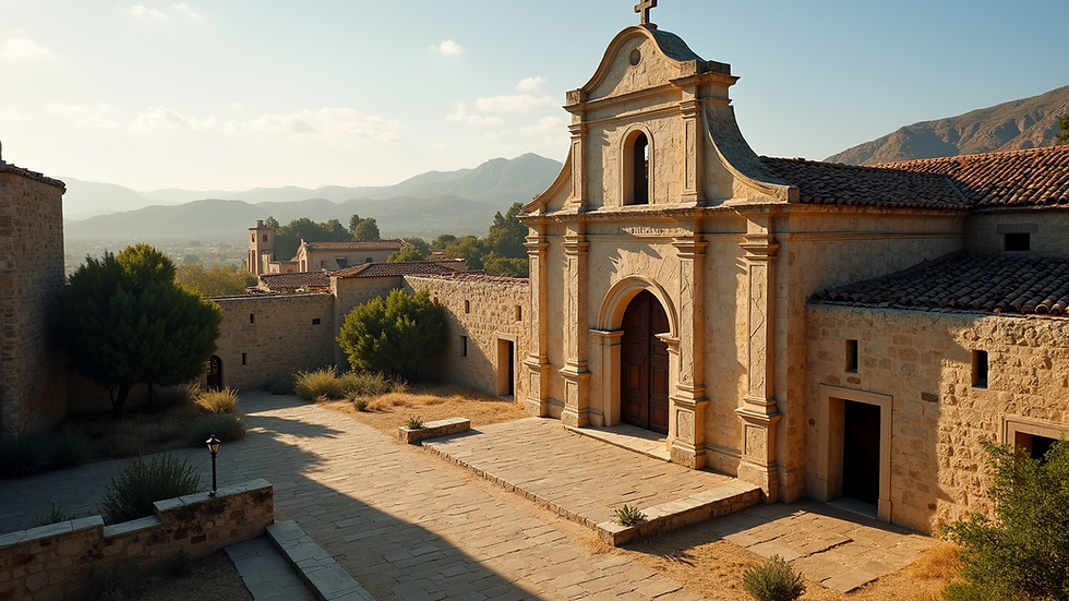 High angle view of Mission San Juan Capistrano's Great Stone Church ruins