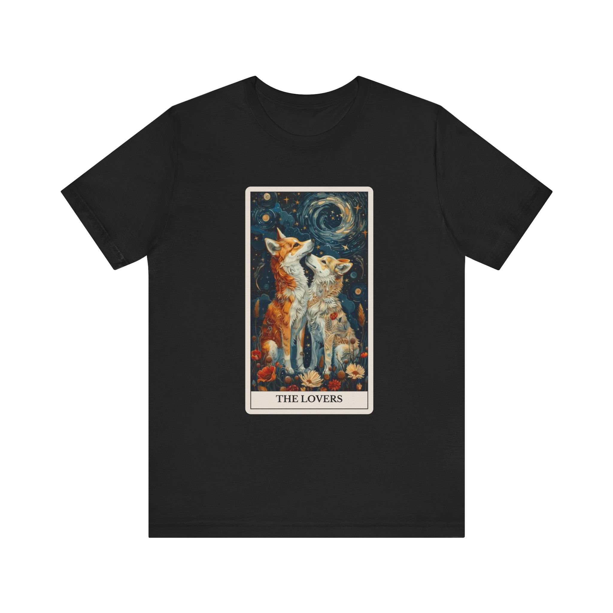 The Lovers Tarot Card t-shirt with dogs 