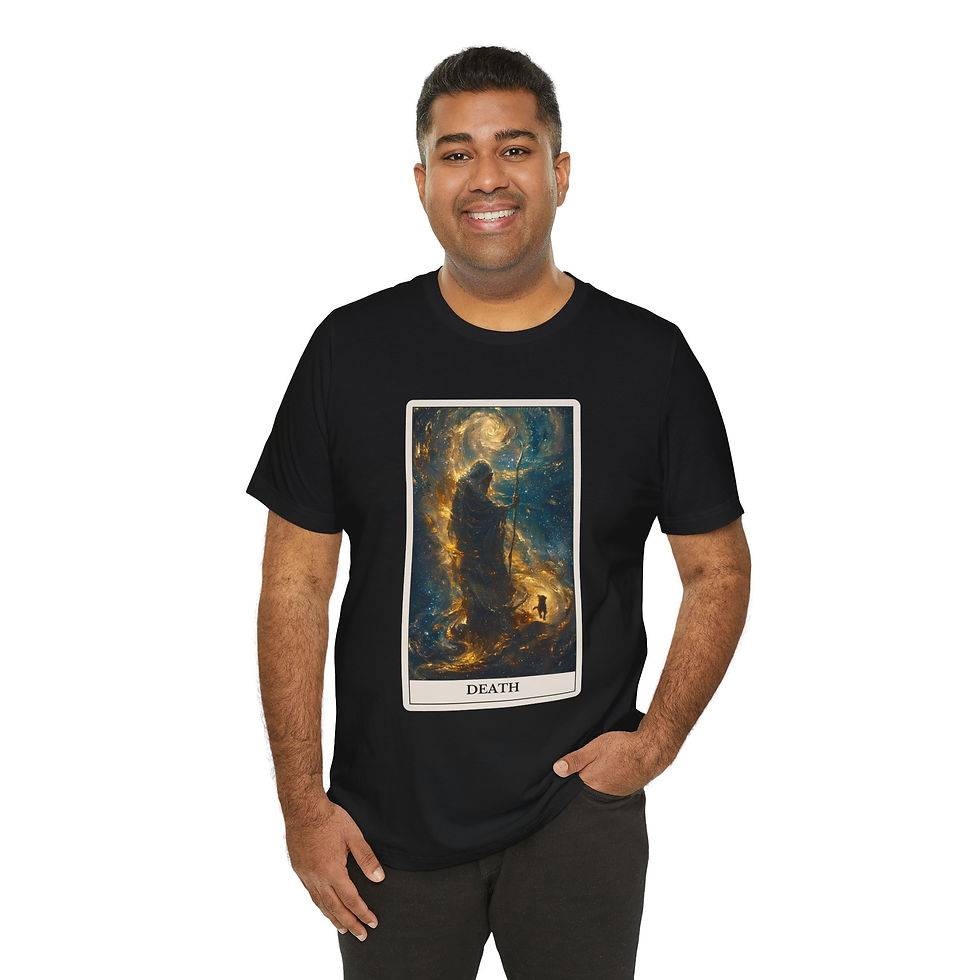 Thumbnail: Death Tarot Card t-shirt with dogs
