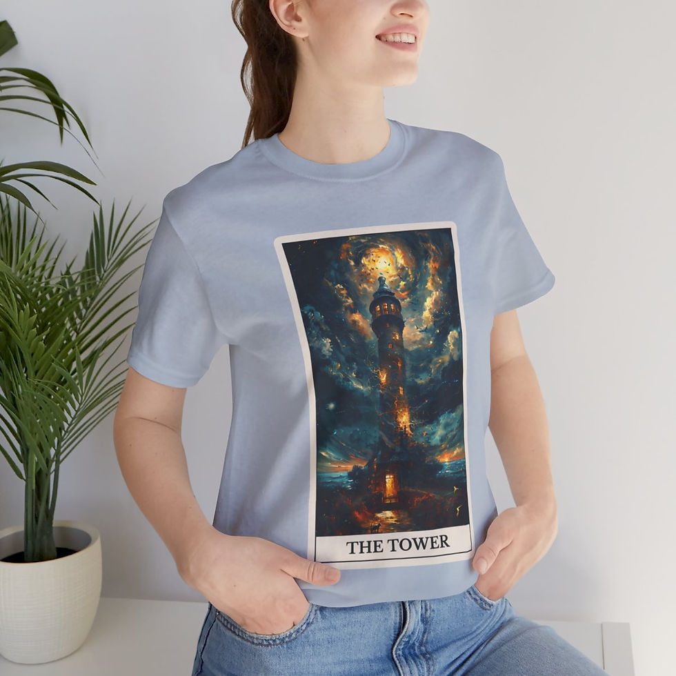 Thumbnail: The Tower tarot card jersey t-shirt 
