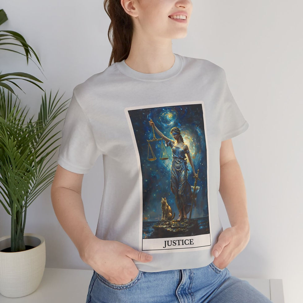 Thumbnail: Justice tarot card jersey t-shirt 