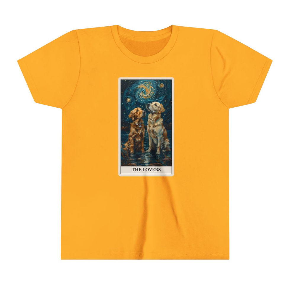 Thumbnail: The Lovers Tarot Card t-shirt with dogs 