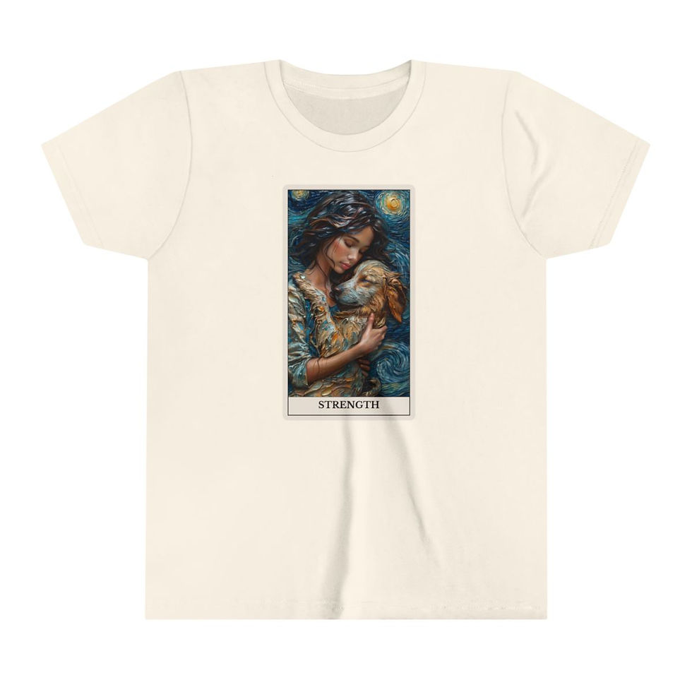 Thumbnail: Strength Tarot Card youth t-shirt with dogs