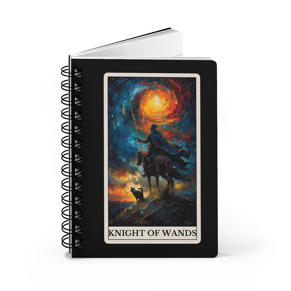 Thumbnail: Knight of Wands Cat Tarot Sprial Bound Journal