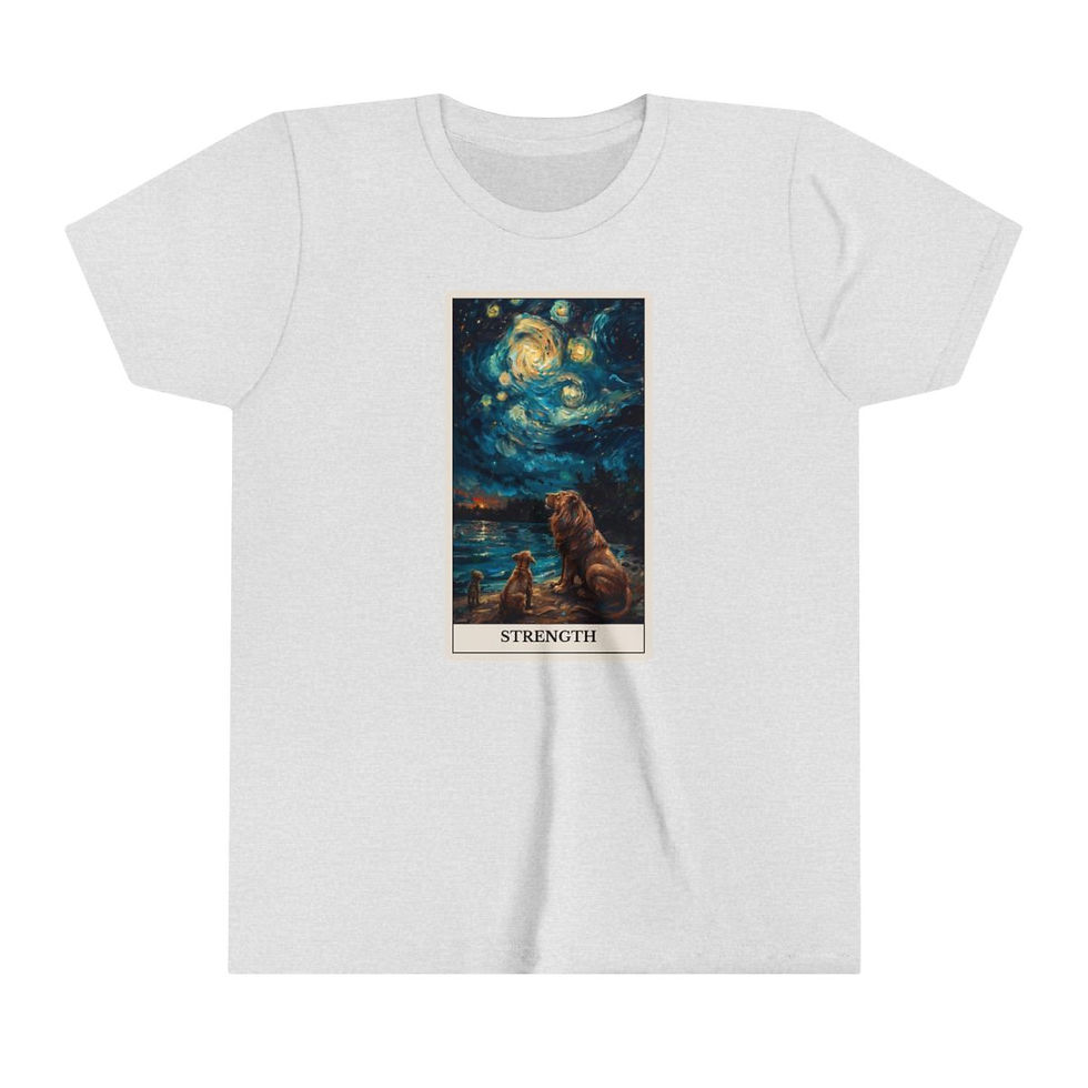 Thumbnail: Strength Tarot Card youth t-shirt with dogs