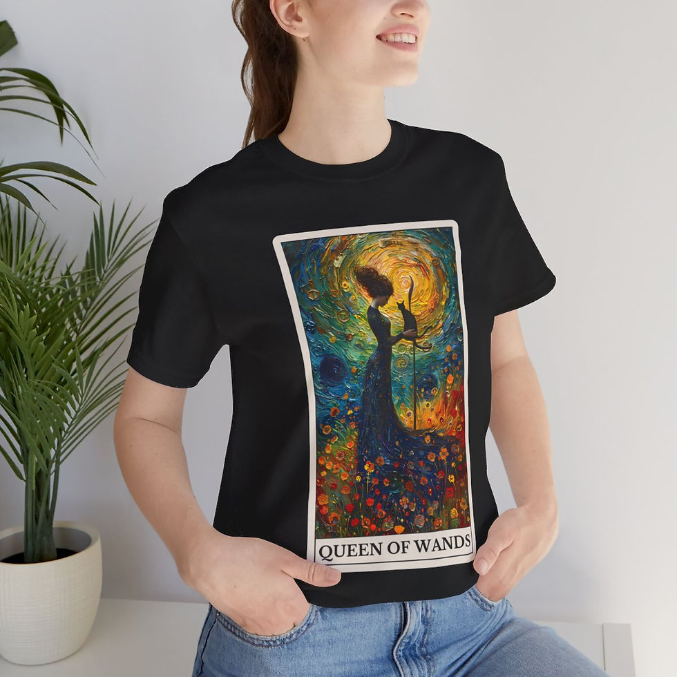 Queen of Wands tarot card jersey t-shirt 