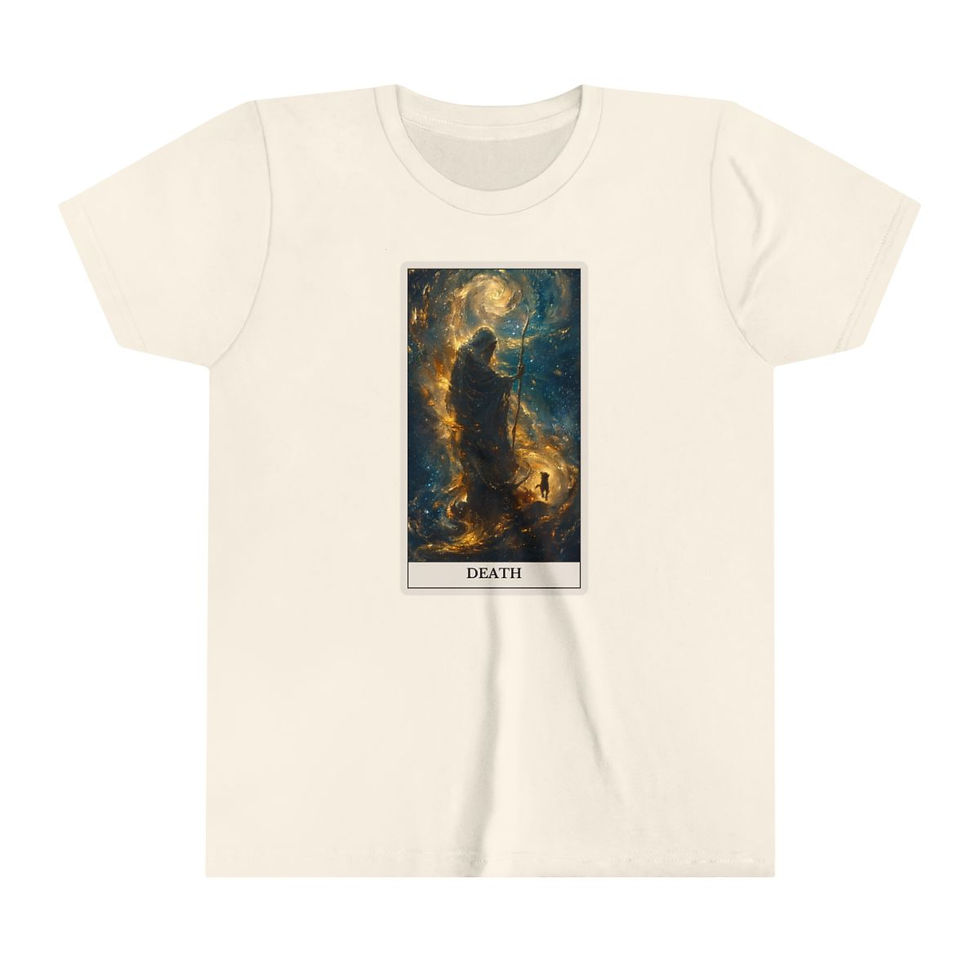 Thumbnail: Death Tarot Card youth t-shirt with dogs
