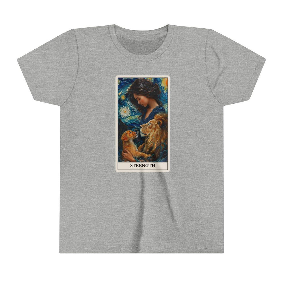 Thumbnail: Strength Tarot Card youth t-shirt with dogs