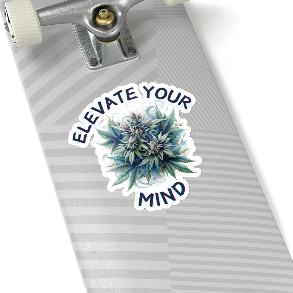 Thumbnail: Elevate your mind- Cannabis, weed, bud, pot, marijuana Kiss-Cut Stickers