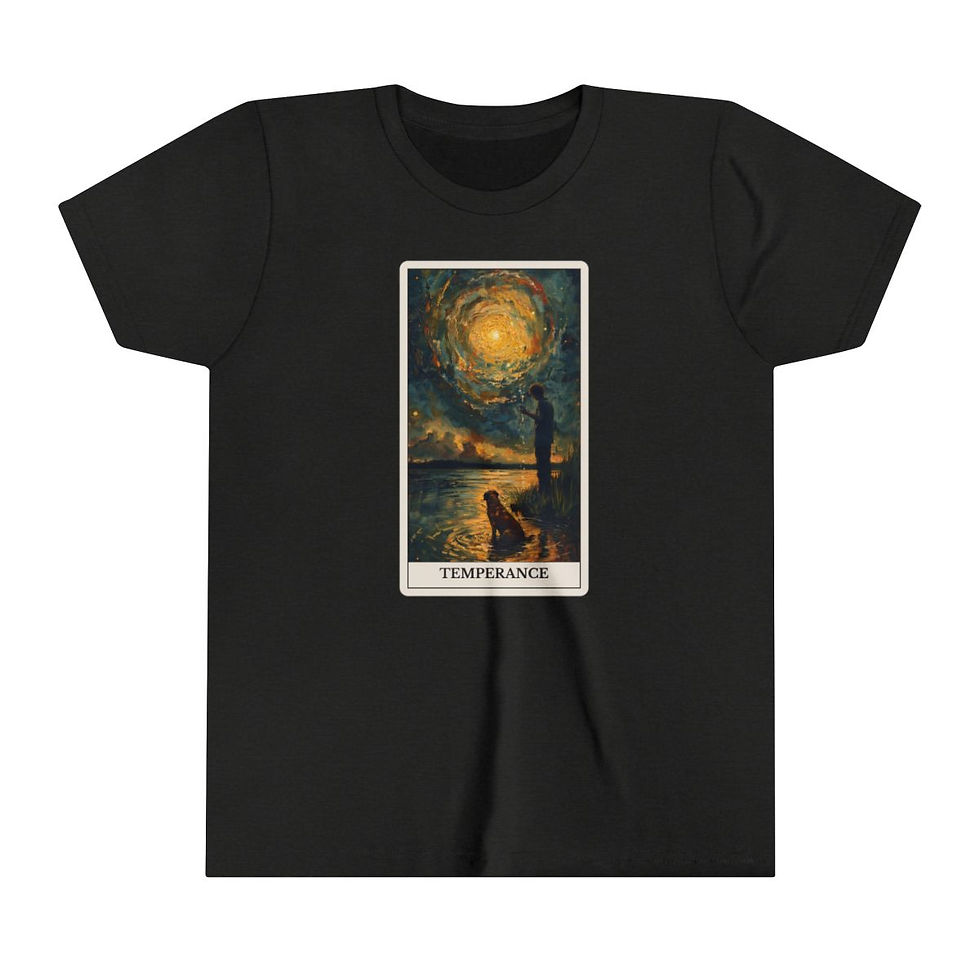 Thumbnail: Temperance Tarot Card t-shirt with dogs