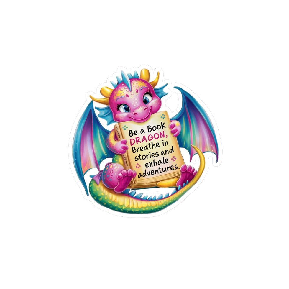 Book Dragon Vinyl Cut Decal Sticker