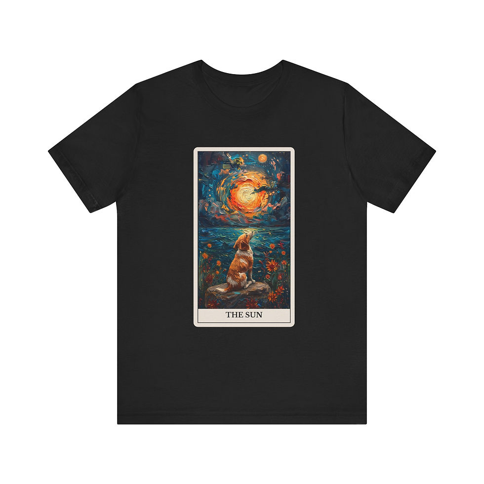 The Sun Tarot Card t-shirt with dogs