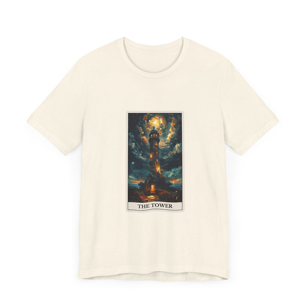 Thumbnail: The Tower tarot card jersey t-shirt 