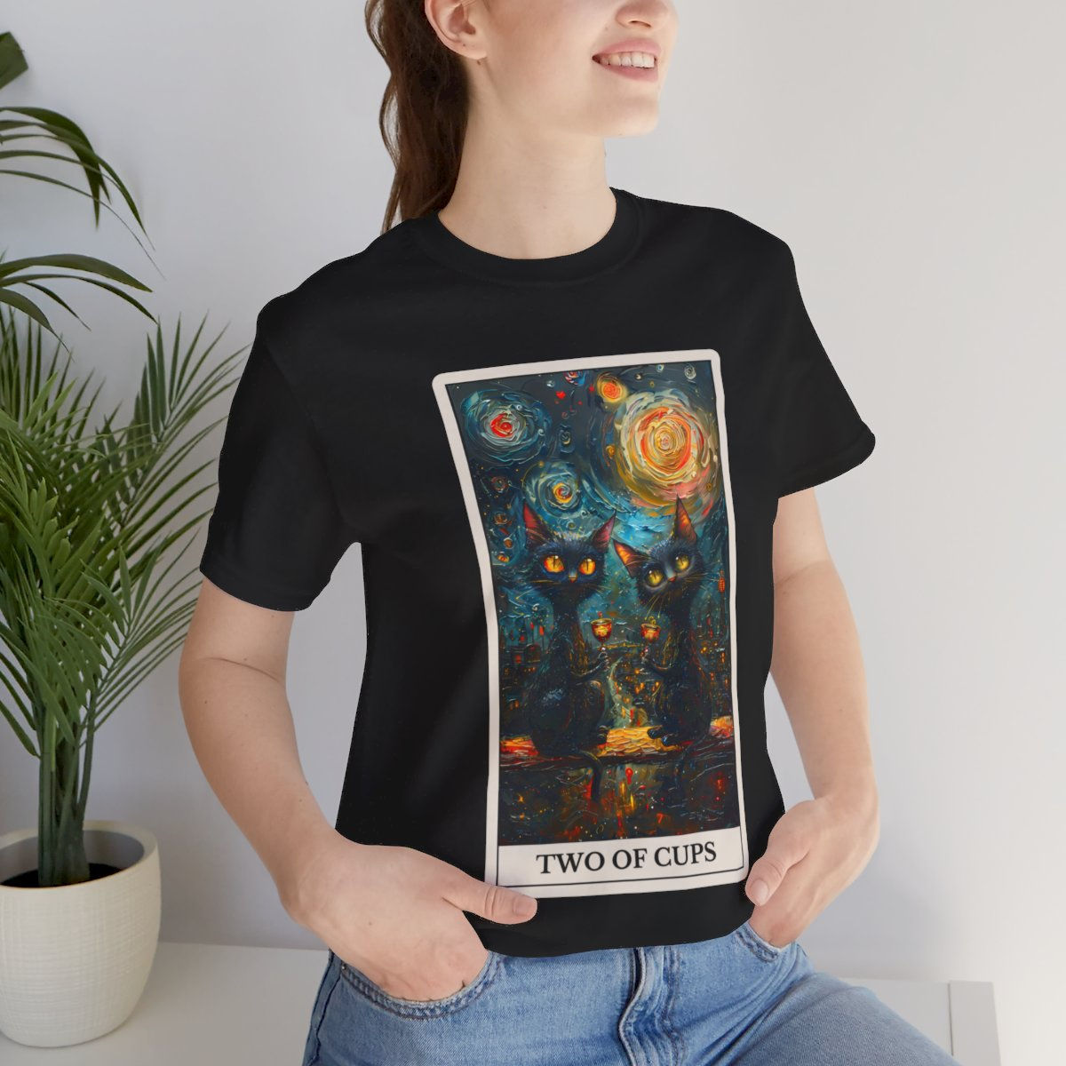 Two of Cups tarot card jersey t-shirt 
