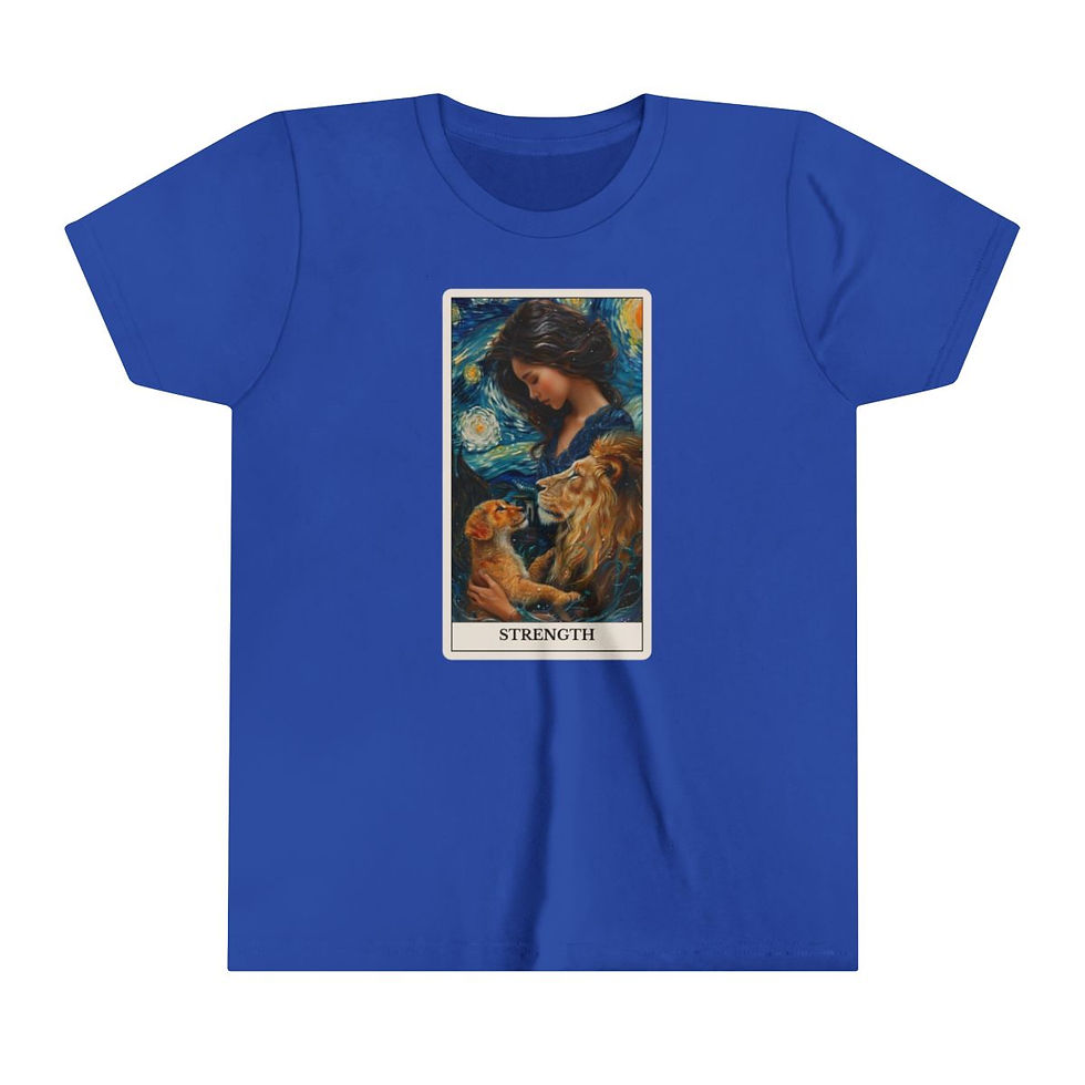 Thumbnail: Strength Tarot Card youth t-shirt with dogs