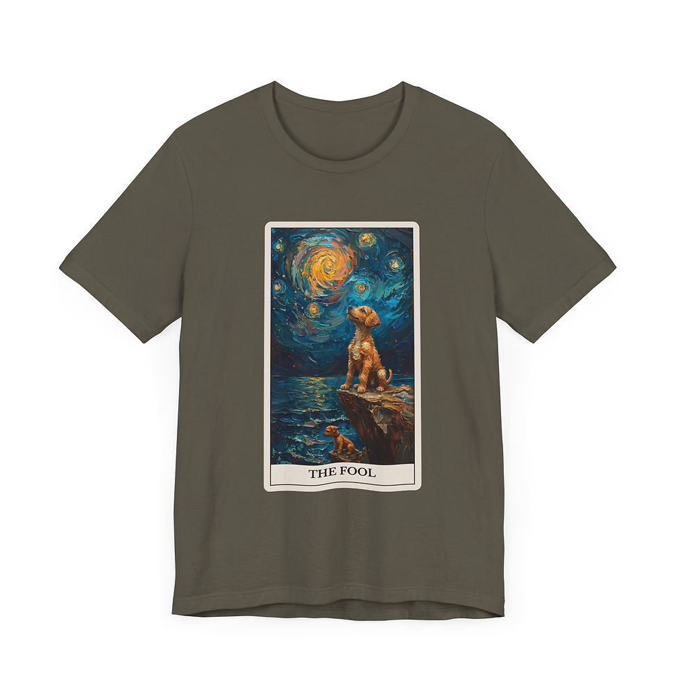 Thumbnail: The Fool Tarot Card t-shirt with dogs