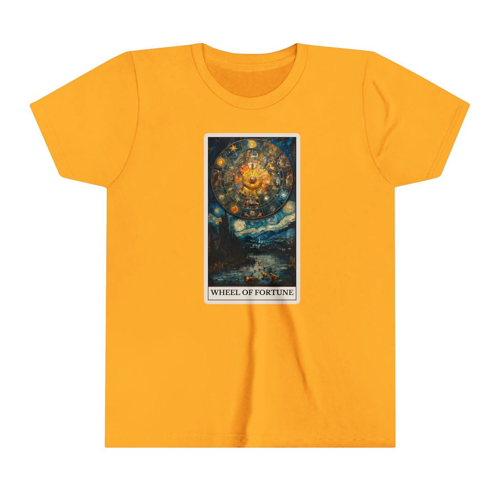 Thumbnail: Wheel of Fortune Tarot Card youth t-shirt with dogs
