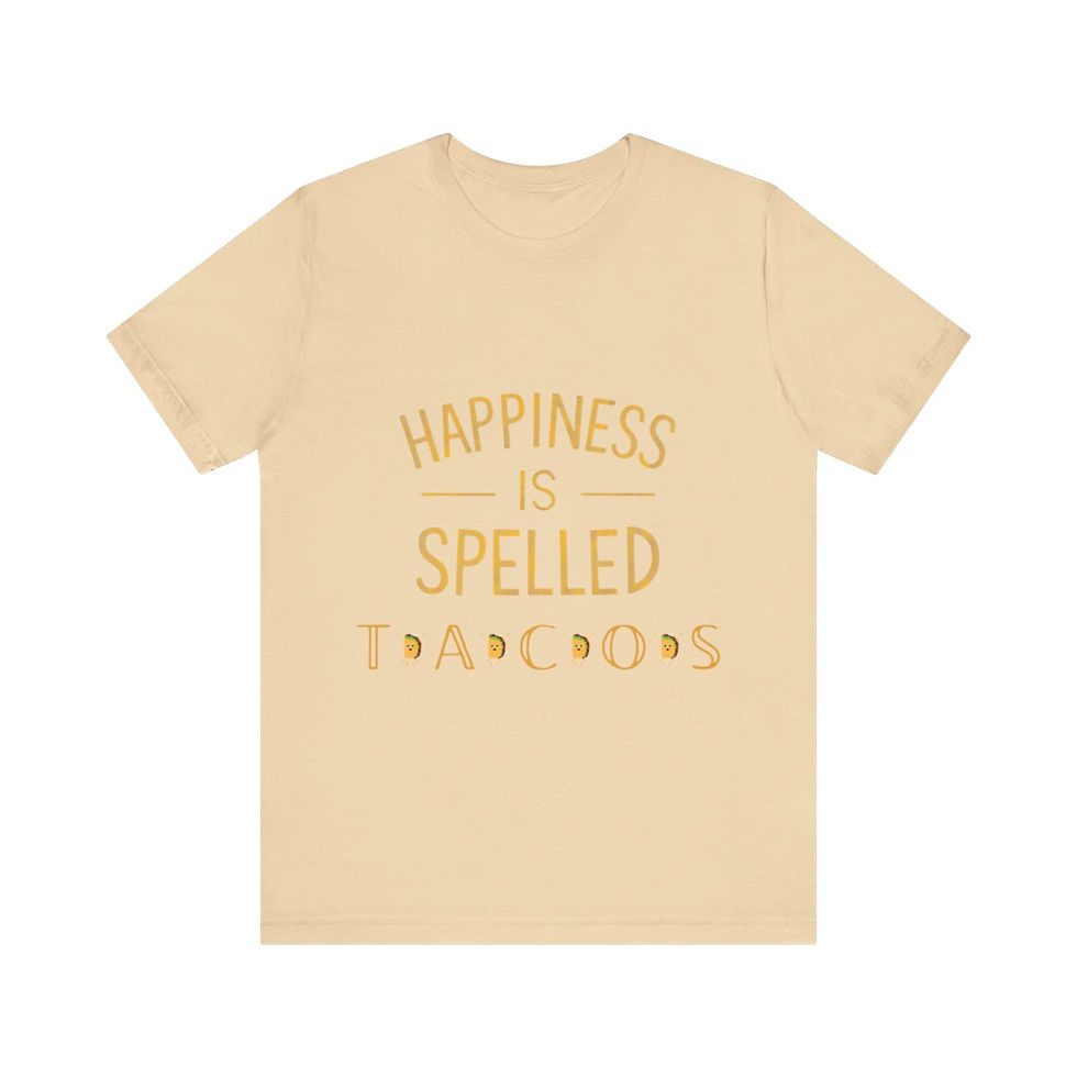 Thumbnail: Happiness is Spelled Tacos Fun T-shirt Unisex Jersey Short Sleeve Tee