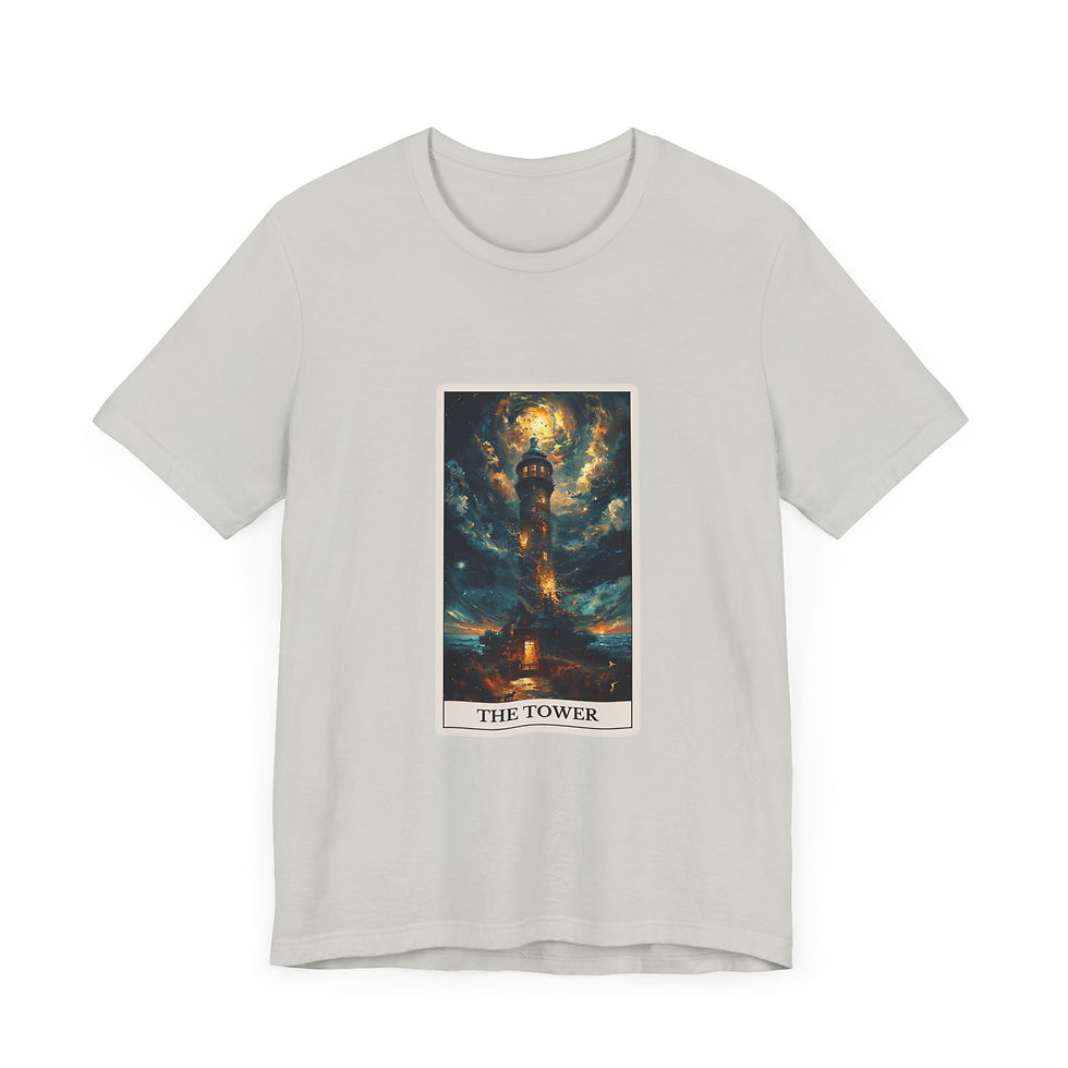 Thumbnail: The Tower tarot card jersey t-shirt 