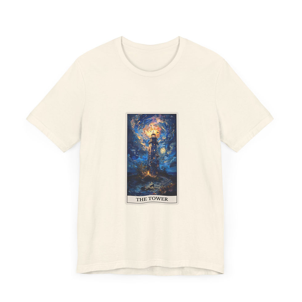 Thumbnail: The Tower tarot card jersey t-shirt 
