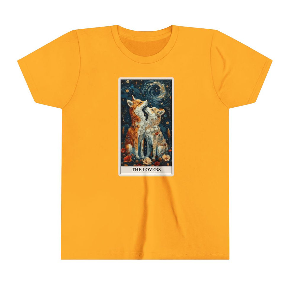 Thumbnail: The Lovers Tarot Card t-shirt with dogs 