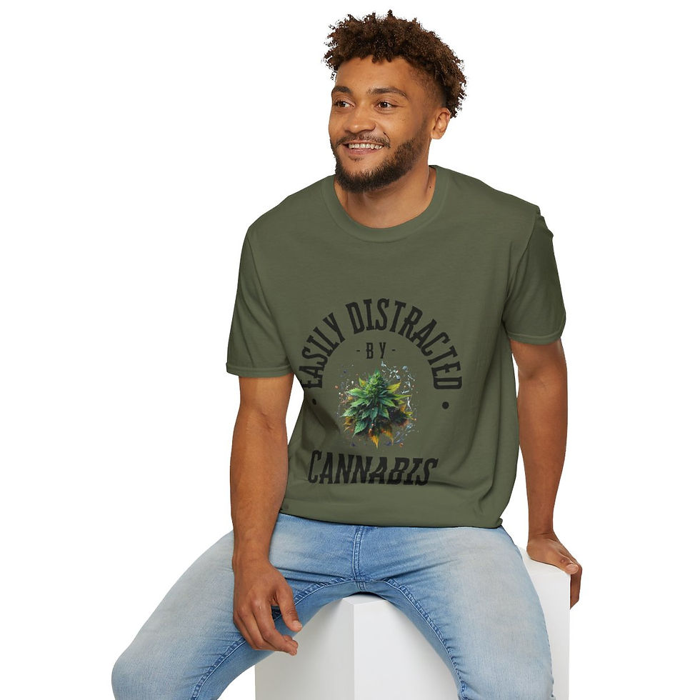 Thumbnail: Easily Distracted by Cannabis- Unisex Softstyle T-Shirt