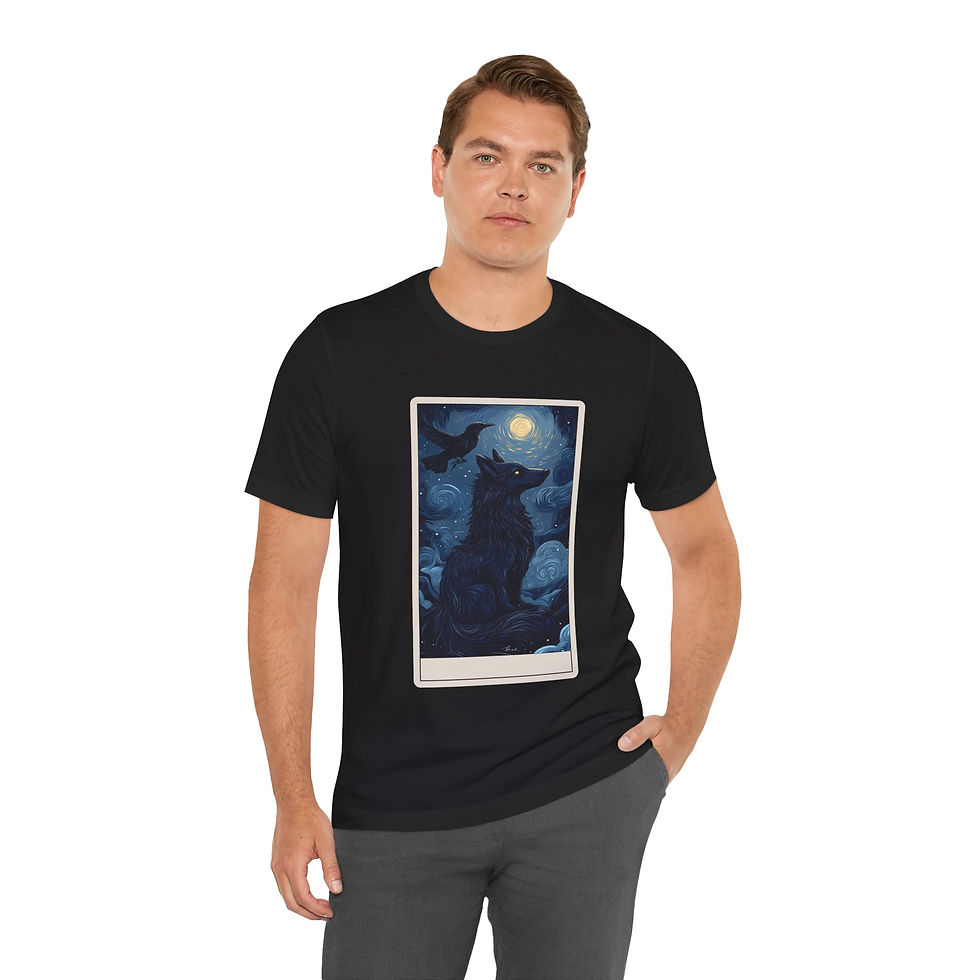 Thumbnail: The Raven Oracle Tarot Card T-Shirt Customizable