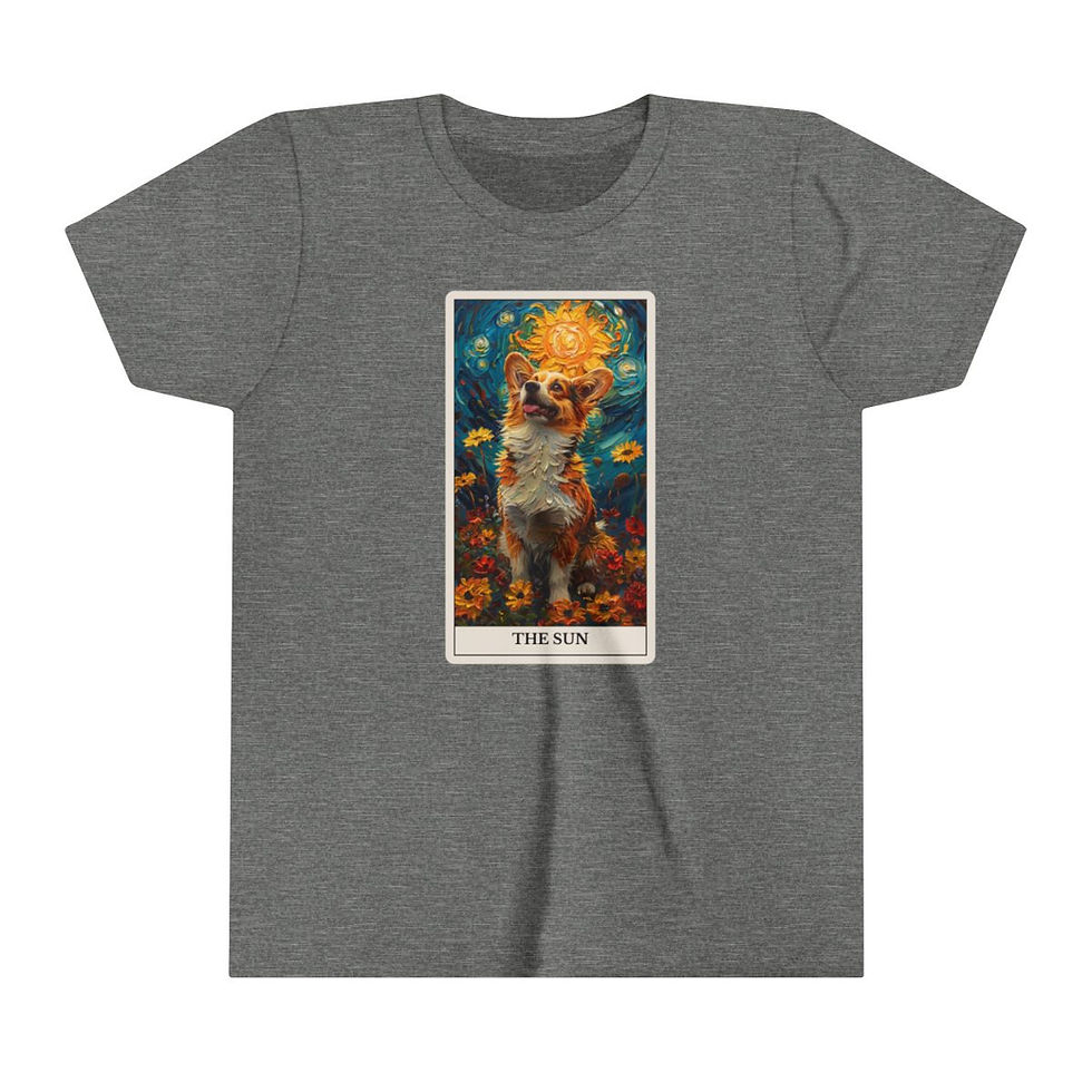 Thumbnail: The Sun tarot card t-shirt for kids with corgi