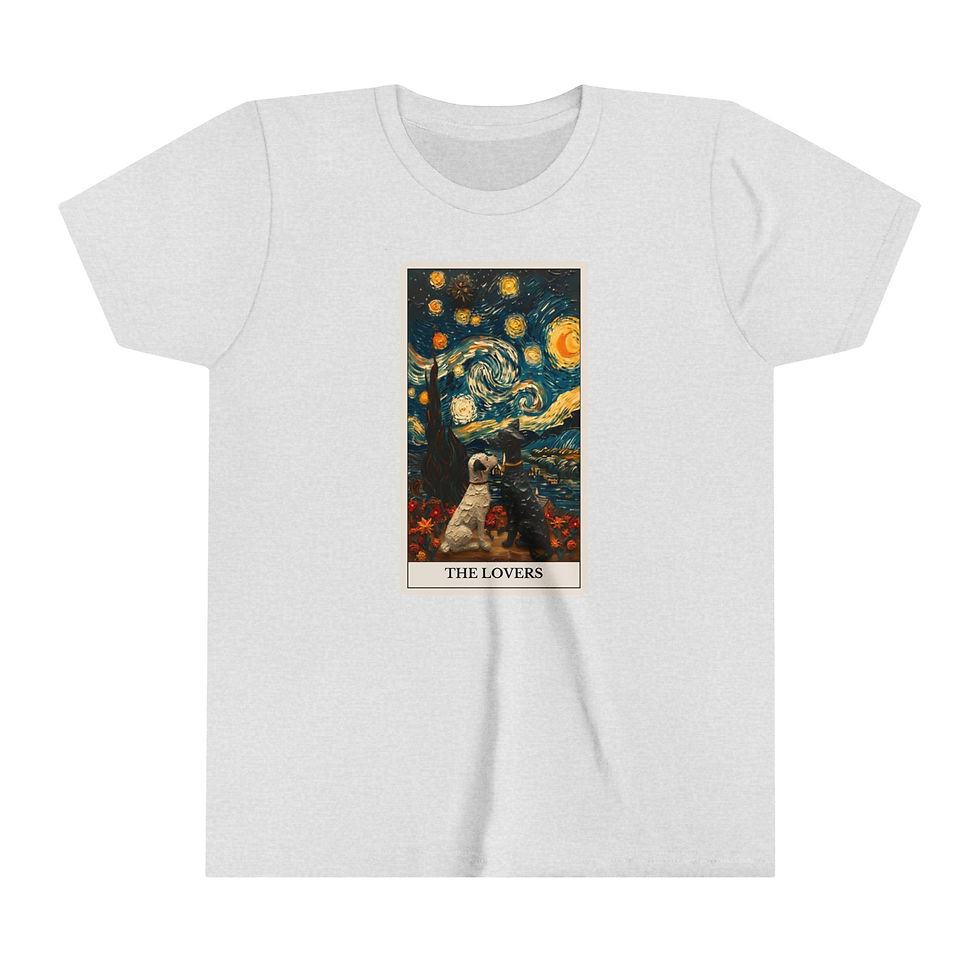 Thumbnail: The Lovers Tarot Card t-shirt with dogs