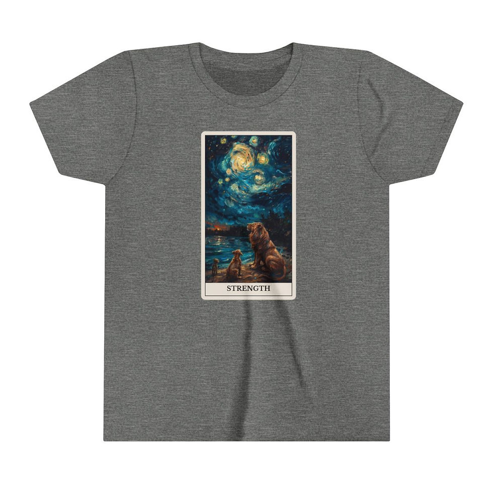 Thumbnail: Strength Tarot Card youth t-shirt with dogs