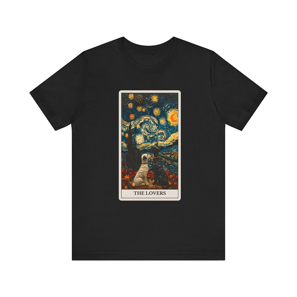 The Lovers Tarot Card t-shirt with dogs