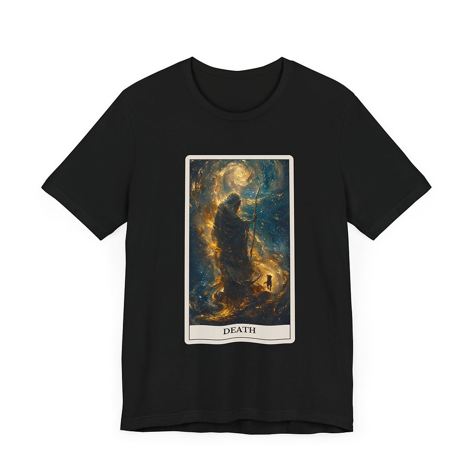 Thumbnail: Death tarot Card shirt with dogs, dog lovers and witchy vibe tee