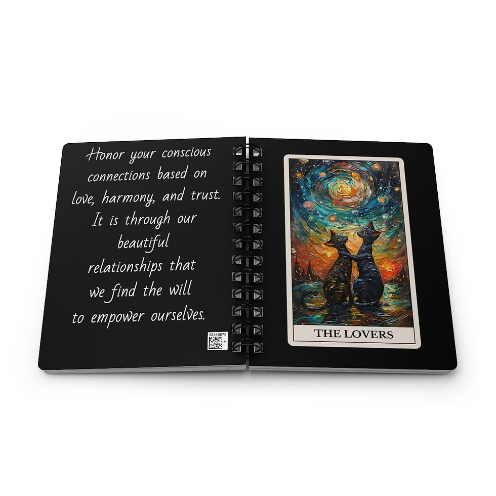 Thumbnail: The Lovers Cat Tarot Sprial Bound Journal