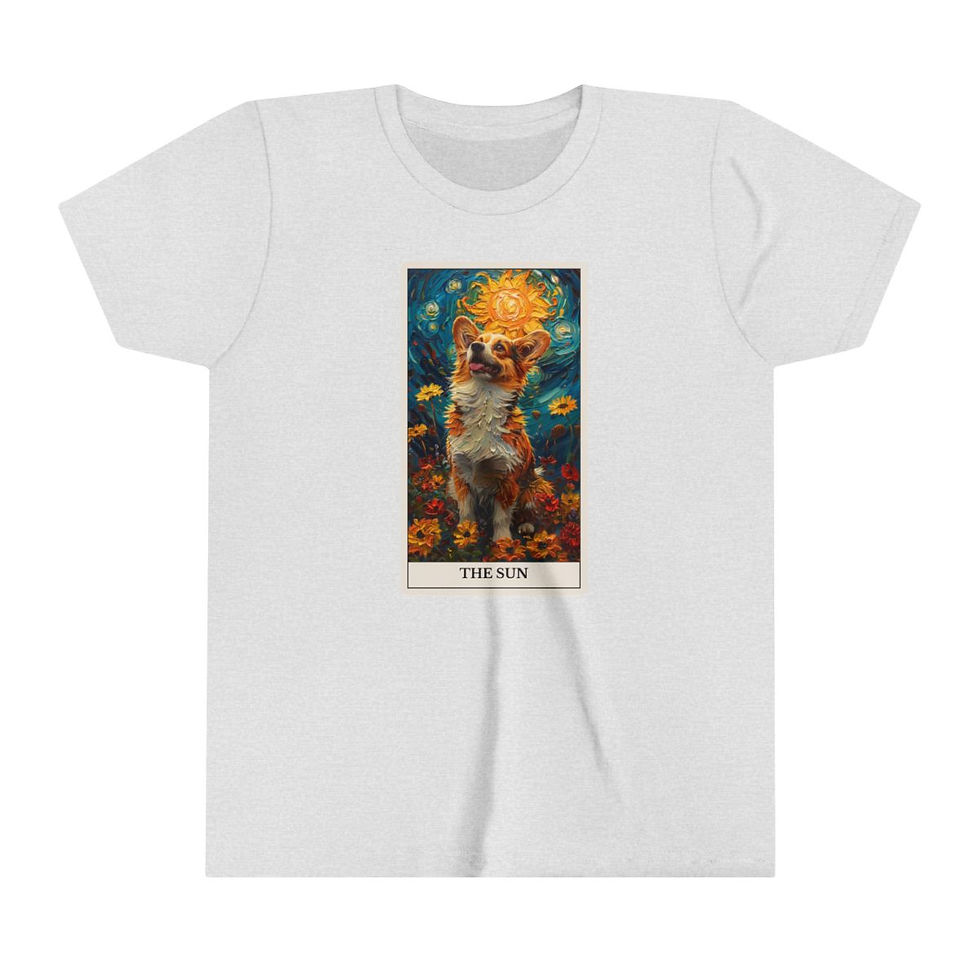 Thumbnail: The Sun tarot card t-shirt for kids with corgi