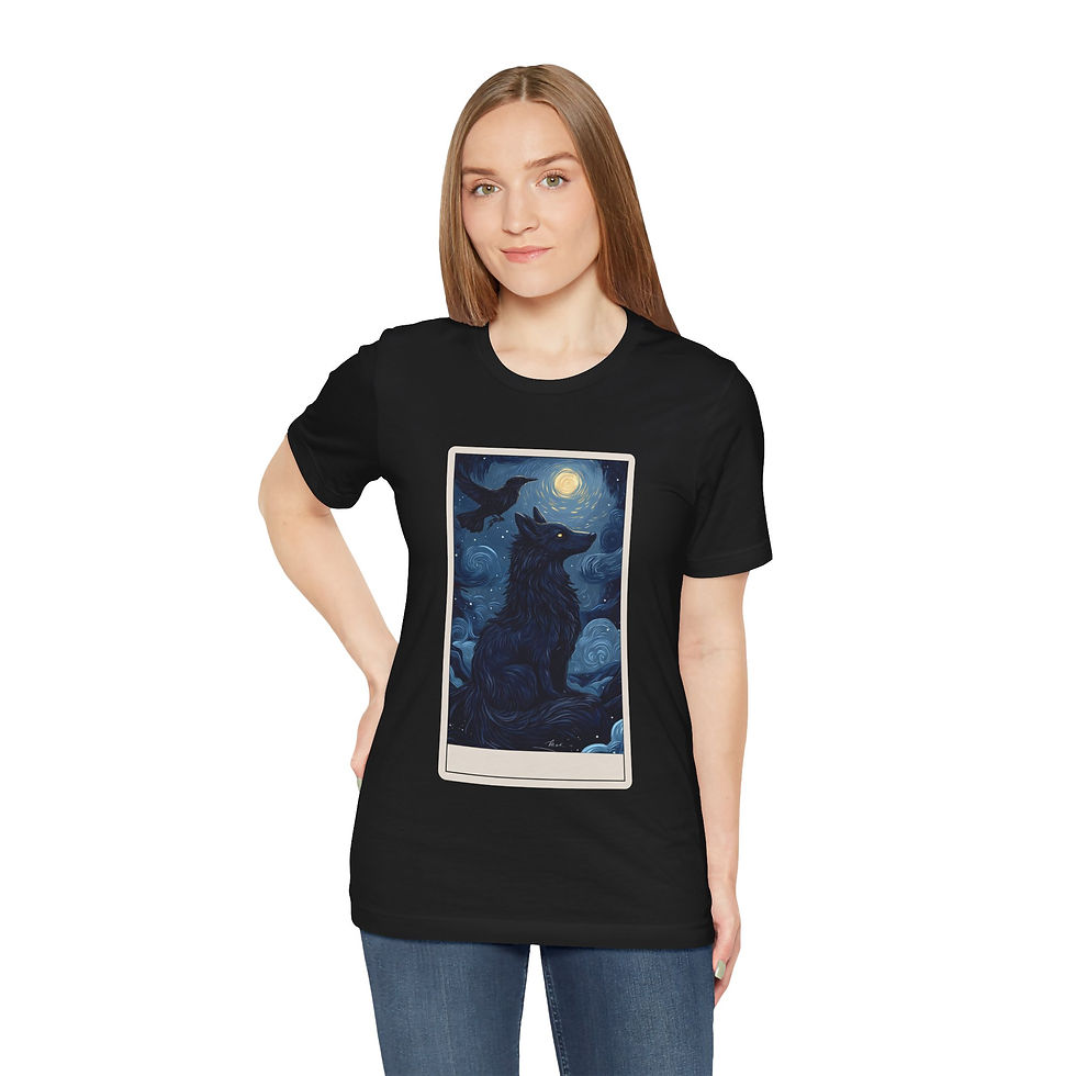 Thumbnail: The Raven Oracle Tarot Card T-Shirt Customizable