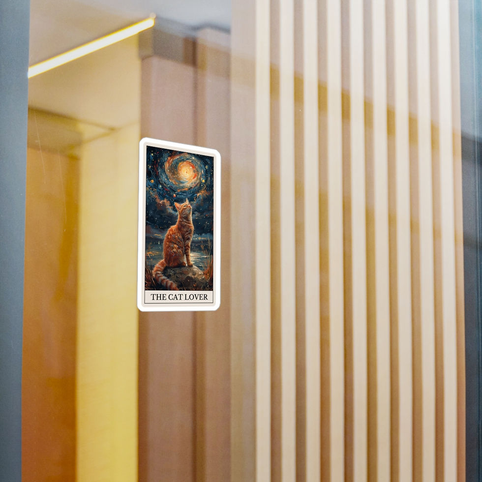 Thumbnail: The Cat Lover tarot card vinyl sticker