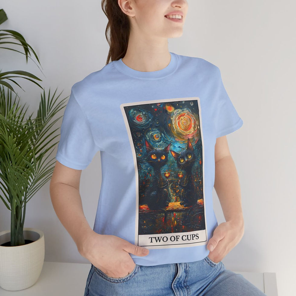 Thumbnail: Two of Cups tarot card jersey t-shirt 