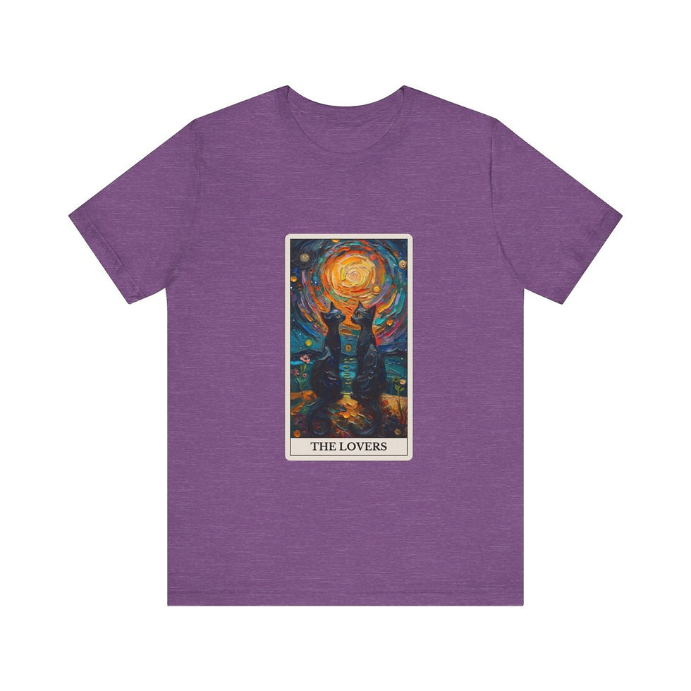 Thumbnail: The Lovers tarot card jersey t-shirt 