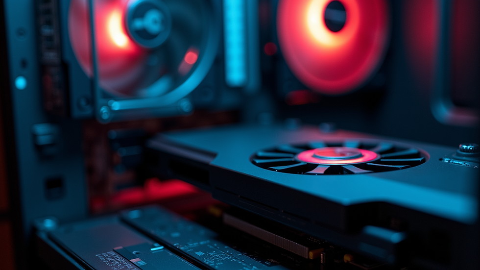 Close-up view of a gaming PC graphics card inside a computer case
