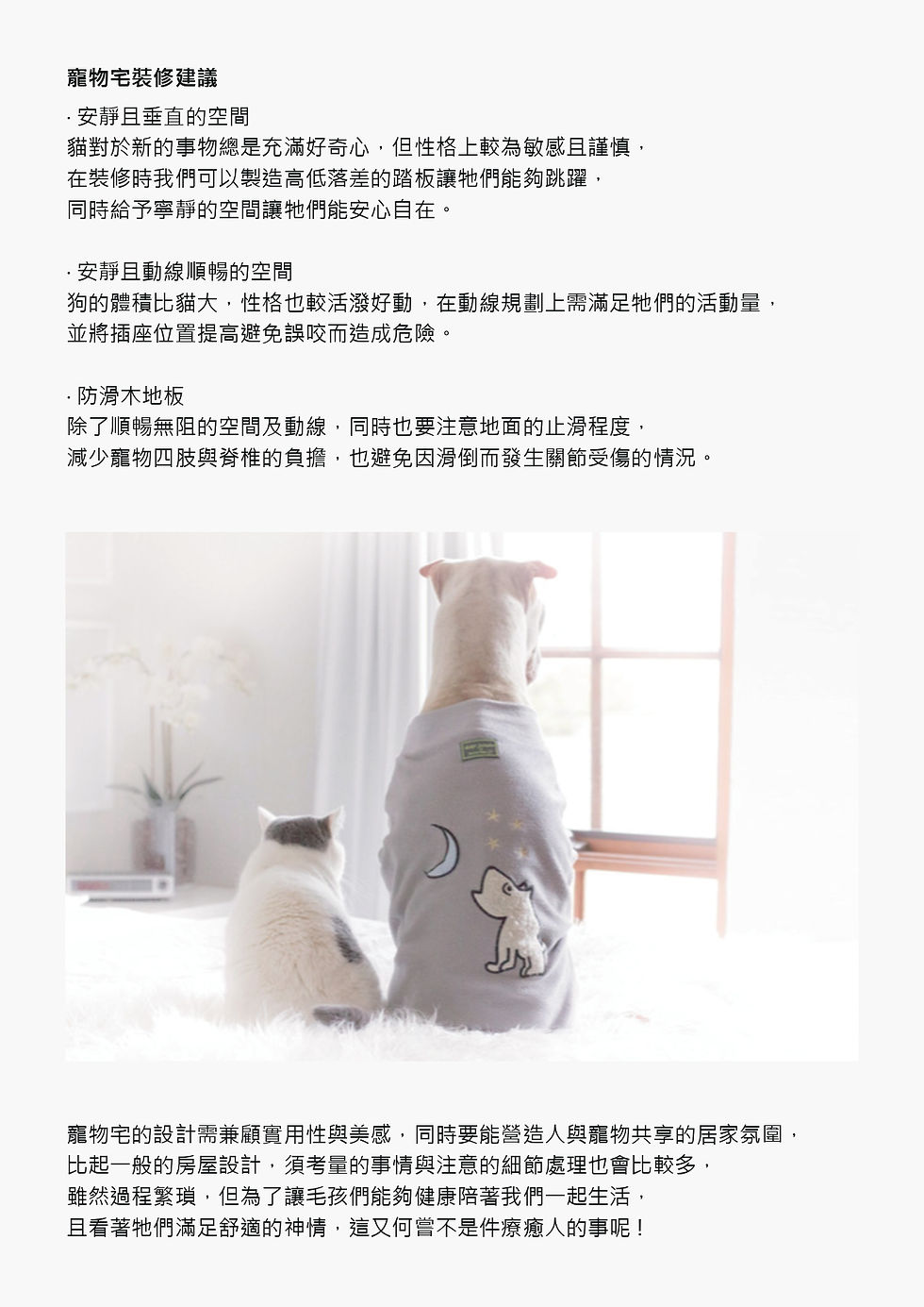 寵物宅裝修建議