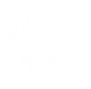 Logo Bee Blog com abelha em cor branca