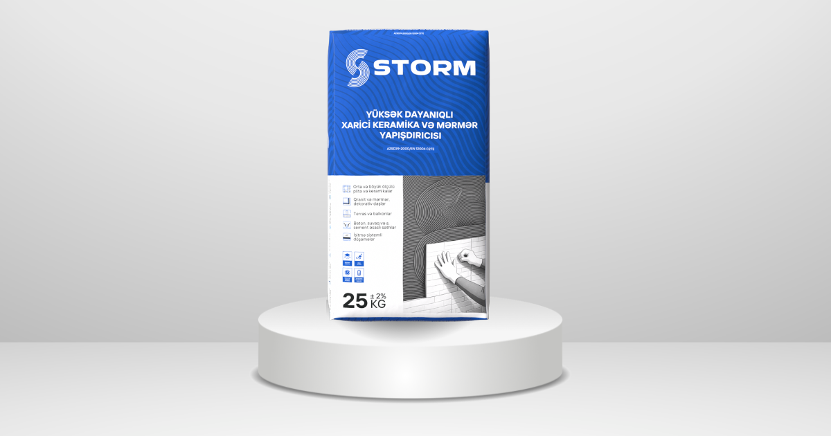 STORM-C2TE yüksək dayanıqlı xarici keramika və mərmər yapışdırıcısı