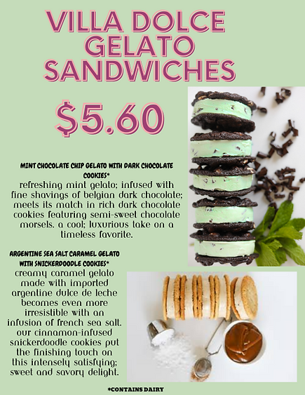 Delicious Villa Dolce gelato sandwiches.