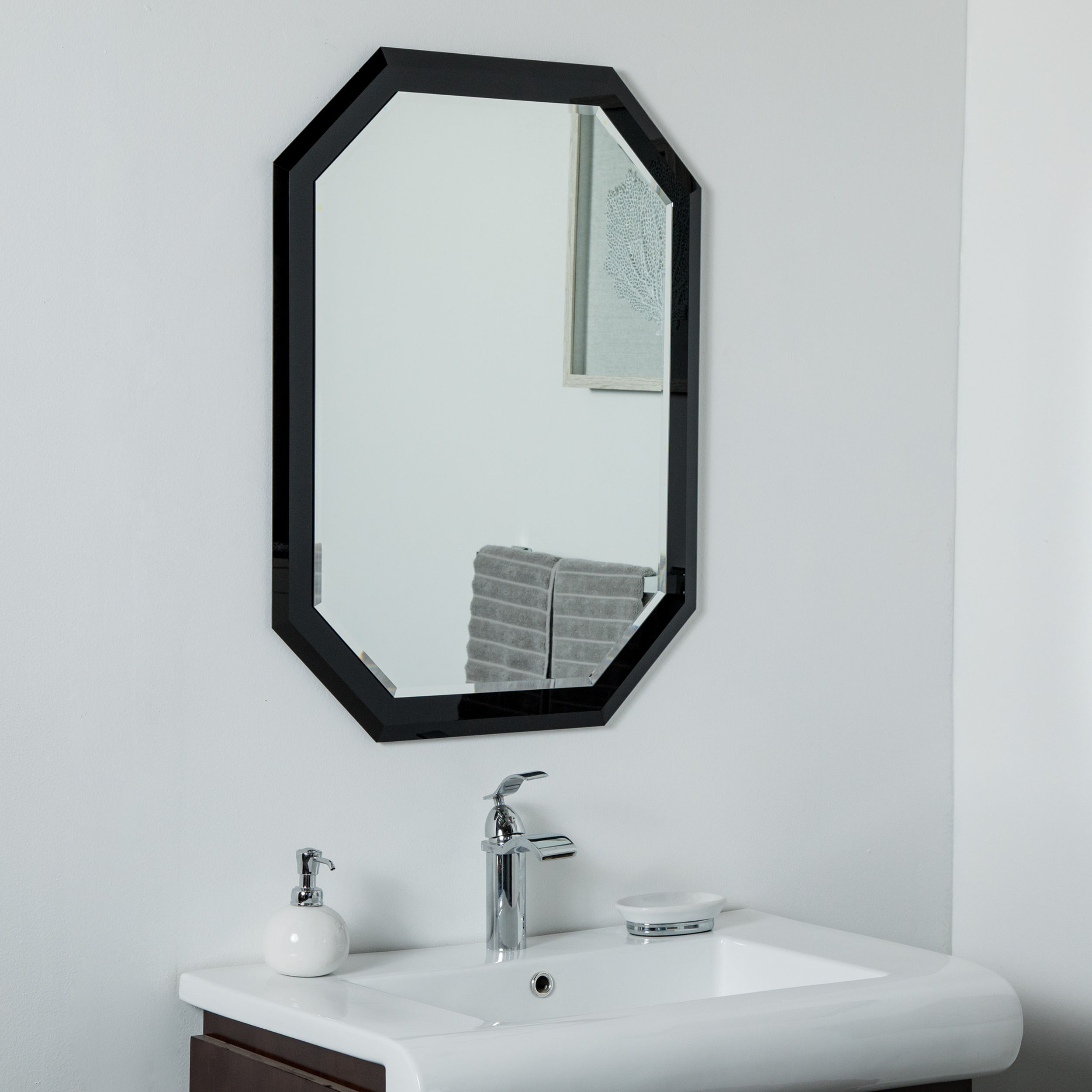 Bella Frameless Wall Mirror 31.5 x 23.6in Bathroom Mirror