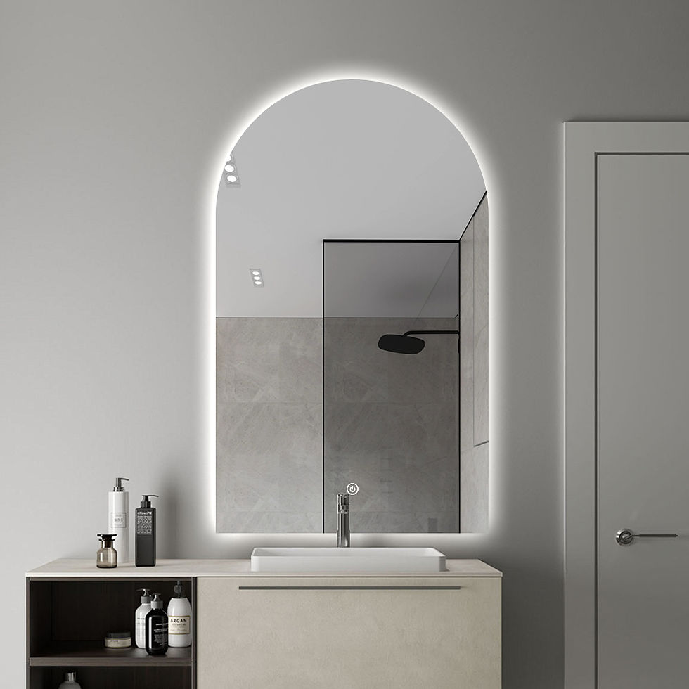 Thumbnail: Rita 23.6 in. x 39.5 in. Arch Top LED Frameless Bathroom Vanity Mirror