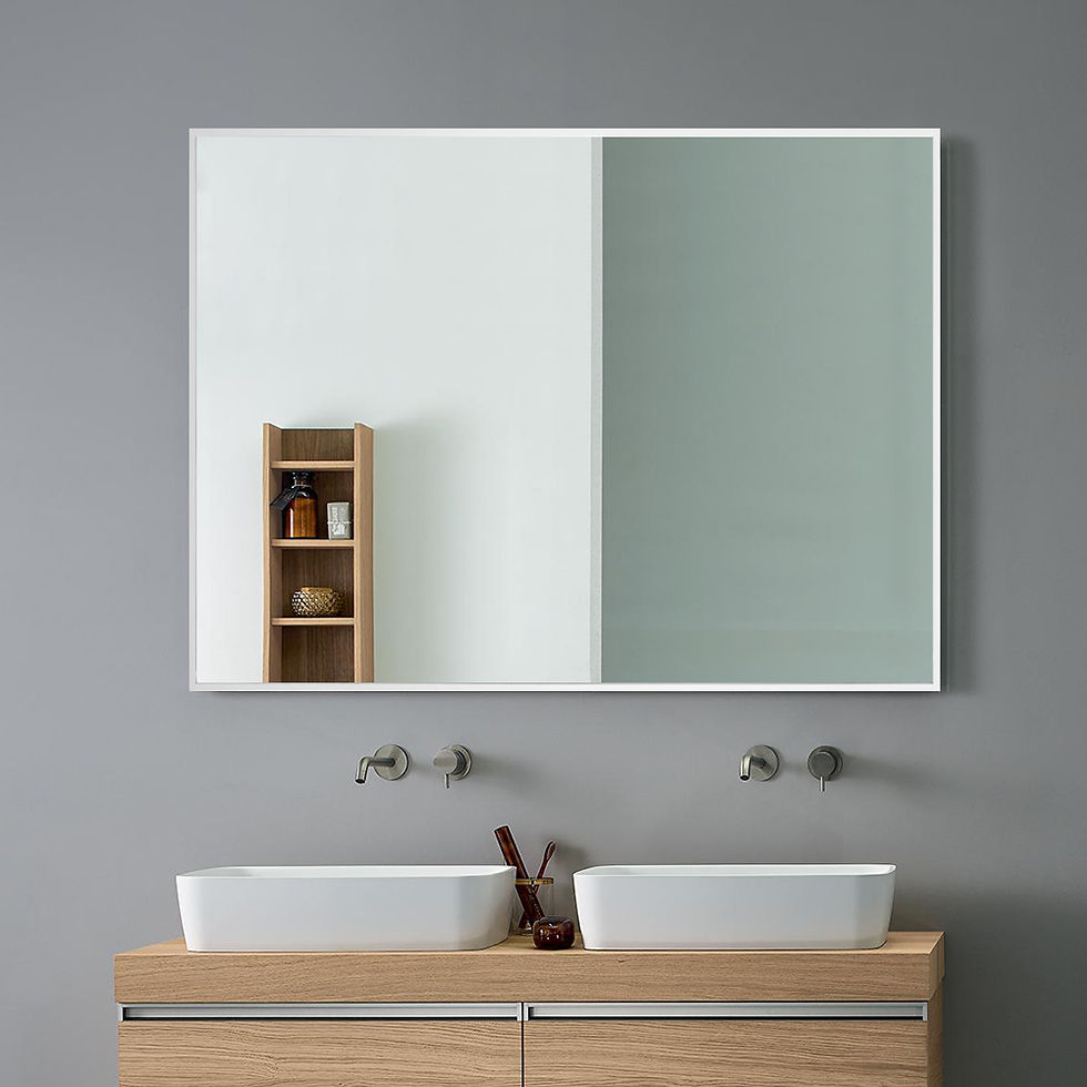 Thumbnail: White Framed Bathroom Vanity Wall Mirror