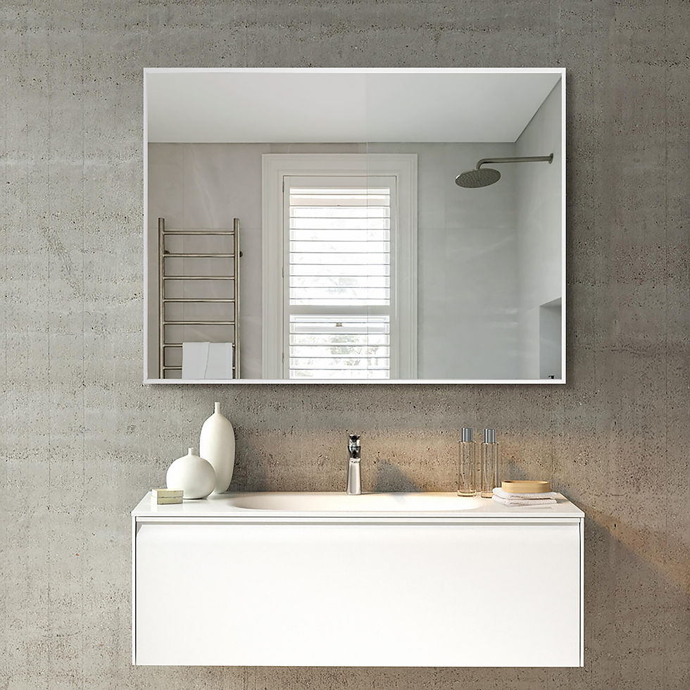 Thumbnail: White Framed Bathroom Vanity Wall Mirror