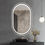 Thumbnail: Khristy XL LED 23.6" x 39.5" Black Metal Framed Oval Fog Free LED Bathroom