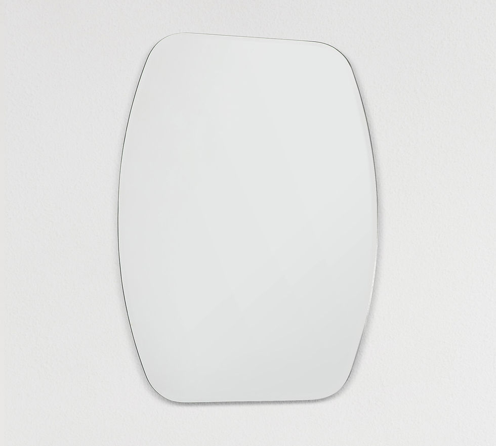 Thumbnail: Sydney Mini 22 in. W x 28 in. H Oval Polished Frameless Bathroom Vanity Mirror